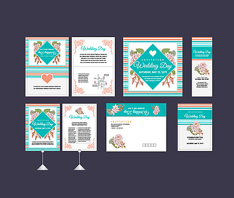 템플릿 배너 배너템플릿 꽃 결혼 이벤트 사람없음 세트 현수막 청첩장 엽서 초대장 약도 소봉투 행사세트 행사템플릿 AI파일 식물 지도 편지봉투 카드_감사 편지 파일형식 벡터