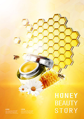 도형 PSD 편집이미지 사람없음 뷰티 노란색 화장품 꿀벌 피부 크림 데이지 천연 꿀 벌집 천연화장품 폴리곤 목업 카피스페이스 허니콤 이미지편집 모양 꽃 컬러 신체부위 공백 벌_곤충 파일형식