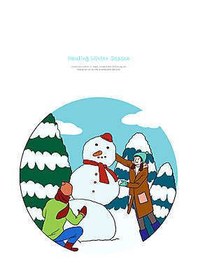 전신 PSD 나무 모자 여자 남자 겨울 일러스트 눈사람 사람 성인 두명 컬러풀 목도리 당근 눈 즐거움 힐링 눈사람만들기 눈덮임 국내일러스트 자연요소 식물 잡화 계절 감정 컬러 컨셉 날씨 뿌리채소 만들기 파일형식