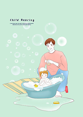 전신 PSD 남자 딸 일러스트 물놀이 욕조 미소 사람 상반신 성인 두명 거품 육아 물방울 아기 아빠 육아라이프 씻겨주기 부녀 육아대디 싱글대디 한부모가족 국내일러스트 라이프스타일 가족 모션 놀이 표정 파일형식