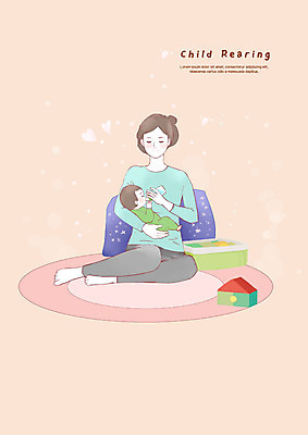 전신 PSD 여자 남자 쿠션 일러스트 안기 사람 앉기 성인 두명 카펫 육아 아기 젖병 먹여주기 육아라이프 국내일러스트 라이프스타일 모션 아기용품 먹기 파일형식