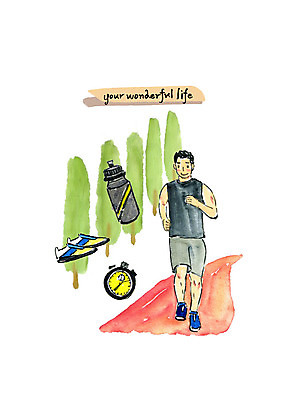 전신 PSD 남자 운동화 일러스트 붓터치 수채화 한명 미소 사람 성인 취미 달리기 조깅 운동 물병 초시계 성인남자한명만 국내일러스트 1 시계 신발 모션 표정 건강 물통 남자한명만 성인남자만 파일형식