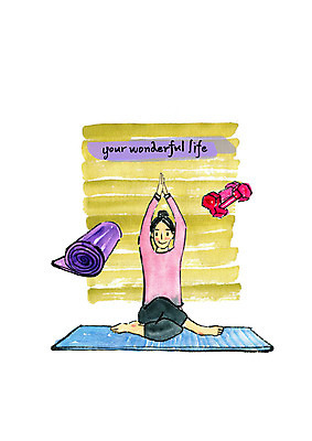 전신 PSD 여자 일러스트 요가 붓터치 수채화 한명 미소 사람 성인 취미 아령 요가자세 매트 성인여자한명만 국내일러스트 1 웰빙 포즈 표정 여자한명만 성인여자만 파일형식