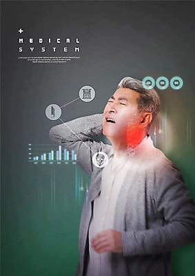 PSD 편집이미지 손 할아버지 노년 남자 의학 그래프 한명 사람 상반신 옆모습 신체부위 고통 한국인 질병 70대 목 고혈압 뒷목 목통증 힘듦 노인남자한명만 이미지편집 1 감정 뷰포인트 컨셉 동양인 성인 남자한명만 노인남자만 파일형식