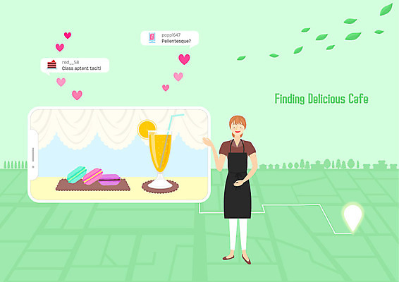 전신 여자 음료 일러스트 나뭇잎 디저트 안내 한명 미소 사람 성인 연두색 스마트폰 앞치마 주스 카페 하트 검색 위치 약도 마카롱 맛집 성인여자한명만 국내일러스트 AI파일 모양 1 음식 잎 지도 표정 초록색 핸드폰 스마트기기 상점 여자한명만 성인여자만 파일형식 벡터