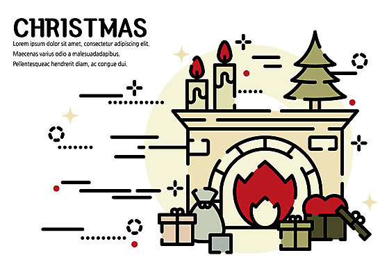 나무 선 크리스마스 일러스트 촛불 불 따뜻함 선물 사람없음 선물상자 귀여움 플랫 벽난로 감성 국내일러스트 AI파일 자연요소 식물 기념일 컨셉 초 상자 파일형식 벡터