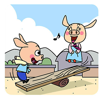 캐릭터 명절 두마리 일러스트 새해 사람없음 설날 전통놀이 돼지 한복 즐거움 돼지캐릭터 널뛰기 국내일러스트 일러캐릭터 AI파일 한국전통 전통 기념일 감정 동물캐릭터 2 포유류 놀이 전통의상 파일형식 벡터