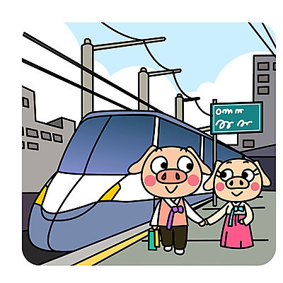 캐릭터 부부 명절 행복 두마리 일러스트 새해 사람없음 설날 손잡기 기차 돼지 한복 즐거움 돼지캐릭터 귀성길 국내일러스트 일러캐릭터 AI파일 한국전통 전통 커플 기념일 감정 육상교통 동물캐릭터 2 포유류 모션 대중교통 전통의상 파일형식 벡터