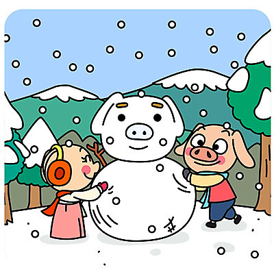 나무 캐릭터 명절 두마리 일러스트 눈사람 새해 산 사람없음 설날 눈 돼지 눈송이 한복 즐거움 돼지캐릭터 눈사람만들기 국내일러스트 일러캐릭터 AI파일 자연요소 식물 한국전통 전통 기념일 감정 동물캐릭터 2 포유류 날씨 눈_날씨 전통의상 만들기 파일형식 벡터