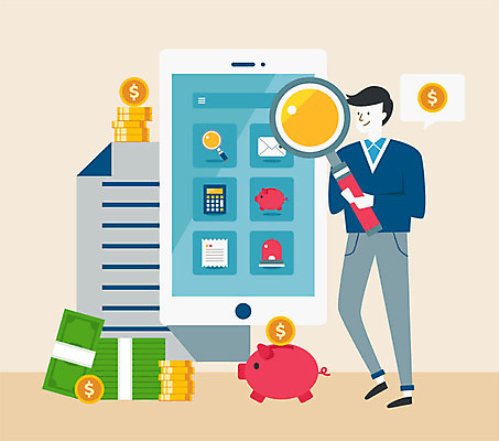 전신 응시 남자 지폐 일러스트 돋보기 한명 미소 사람 성인 스마트폰 컬러풀 달러 저축 돼지저금통 계산기 돈다발 문서 돈더미 문자메시지 세금 성인남자한명만 연말정산 소득공제 금융의날 국내일러스트 AI파일 1 시선 컬러 돈 문구용품 표정 금융 경제 핸드폰 스마트기기 장비 저금통 메시지 남자한명만 성인남자만 파일형식 벡터 더미 법정기념일