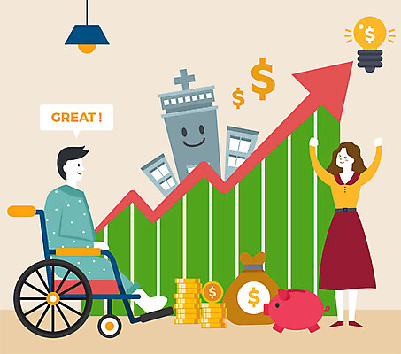 전신 여자 남자 화살표 돈 일러스트 전구 아이디어 병원 서기 사람 성인 두명 컬러풀 달러 기쁨 만세 돼지저금통 환자 돈다발 휠체어 상승 금화 세금 의료비 연말정산 소득공제 금융의날 국내일러스트 AI파일 감정 컬러 컨셉 의학 모션 경제 저금통 재산 황금 파일형식 벡터 법정기념일 비용