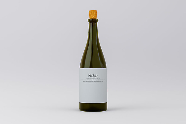 PSD 편집이미지 회색배경 술병 유리병 사람없음 한개 3D소스 3D 와인병 디지털합성 코르크 목업 편집3D 1 백그라운드 병_용기 주류 와인 회색 파일형식