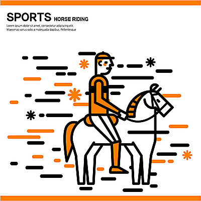 스포츠 일러스트 운동선수 한명 주황색 말_동물 승마 승마복 승마선수 국내일러스트 AI파일 1 컬러 포유류 사람 파일형식 벡터