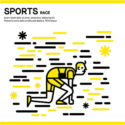 스포츠 일러스트 운동선수 한명 달리기 노란색 준비자세 마라톤 한국선수 국내일러스트 AI파일 1 컬러 포즈 모션 사람 경기 육상스포츠 준비 파일형식 벡터