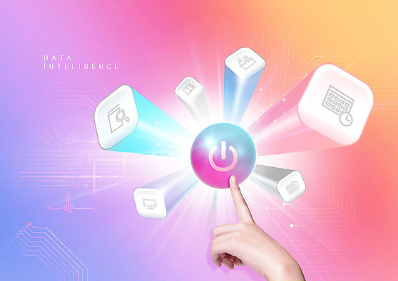 PSD 편집이미지 손 여자 손가락 성인 신체부위 쇼핑 컬러풀 모니터 화장품 가리킴 검색 그라데이션 전원버튼 이미지편집 컬러 버튼 사람 손짓 컴퓨터 뷰티 전원_전기 파일형식