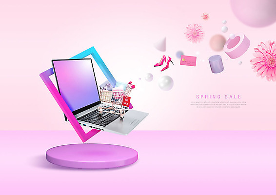 PSD 편집이미지 꽃 구두 분홍색 선물 사람없음 선물상자 노트북 쇼핑 세일 쇼핑카 봄 화장품 신용카드 고리 봄맞이 빅세일 이미지편집 식물 계절 컬러 신발 금융 전자제품 상자 뷰티 카트 파일형식