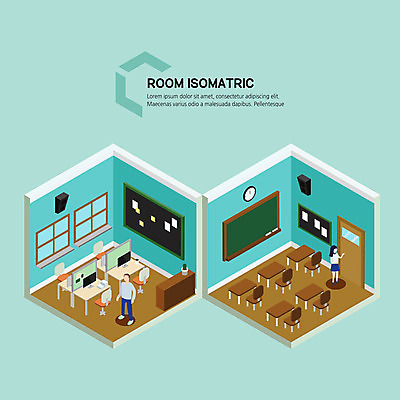 전신 학생 여자 남자 교복 의자 일러스트 교실 학교 청소년 사람 성인 두명 교사 칠판 방 책상 아이소메트릭 교무실 국내일러스트 AI파일 직업 옷 교육 가구 파일형식 벡터