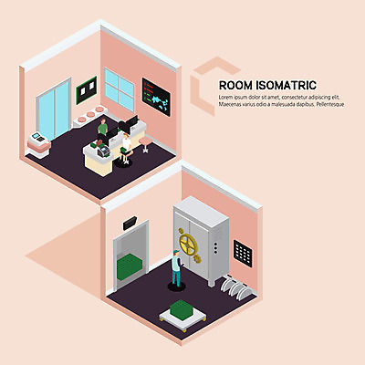 전신 여자 남자 지폐 돈 일러스트 사람 상반신 성인 세명 방 은행 금고 환율 아이소메트릭 국내일러스트 AI파일 금융 경제 재산 파일형식 벡터