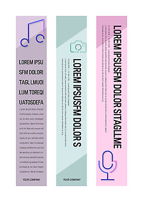 템플릿 배너 배너템플릿 세로배너 분홍색 음표 사람없음 카메라 마이크 배너세트 이미지템플릿 AI파일 기호 음악 컬러 음향기기 세로 전자제품 세트 파일형식 벡터
