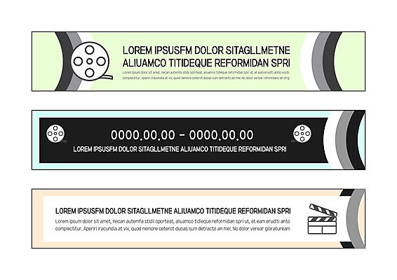템플릿 배너 배너템플릿 가로배너 곡선 사람없음 검은색 회색 흰색 클래퍼보드 필름 배너세트 이미지템플릿 AI파일 선 컬러 가로 세트 파일형식 벡터