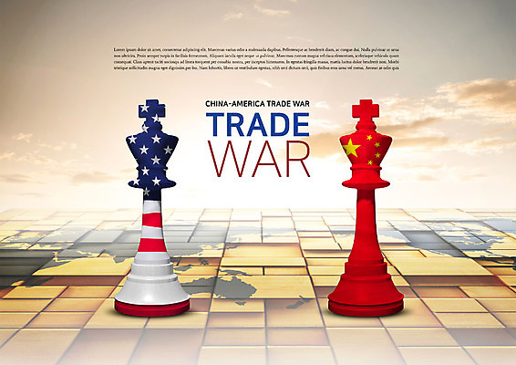 PSD 편집이미지 세계지도 지도 비즈니스 하늘 사람없음 경제 글로벌 글로벌비즈니스 말_게임 체스말 체스 성조기 오성홍기 먹구름 무역 역동적 전쟁 갈등 이미지편집 산업 컨셉 놀이 세계 중국 국기 파일형식 구름_자연