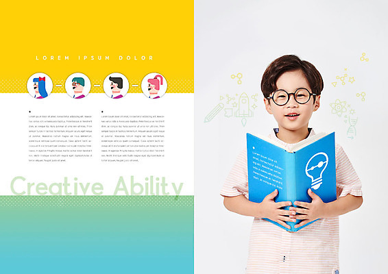 PSD 템플릿 표지디자인 북디자인 출판디자인 여자 교육 남자 내지 얼굴 어린이 리플렛 북커버 전구 청소년 미소 들기 사람 팜플렛 여러명 상반신 성인 신체부위 책 초록색 노란색 한국인 창의력 안경낌 이미지템플릿 안경 컬러 다수 모션 표정 동양인 파일형식