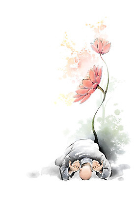 PSD 남자 엎드리기 분홍색 불교 일러스트 캘리그라피 연꽃 한명 사람 상반신 성인 절 승려 승복 성인남자한명만 국내일러스트 1 꽃 종교 컬러 모션 인사 성직자 남자한명만 성인남자만 파일형식