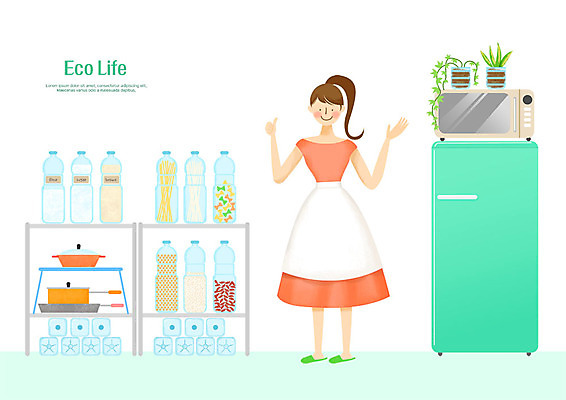 전신 PSD 여자 화분 일러스트 한명 사람 성인 자연보호 환경 주방 그린캠페인 앞치마 재활용 최고 전자레인지 에코 친환경 냉장고 페트병 에코라이프 성인여자한명만 그린슈머 국내일러스트 1 라이프스타일 캠페인 자연 가전제품 레인지 보호 병_담는 여자한명만 성인여자만 파일형식