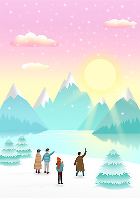 전신 PSD 여자 노년 남자 분홍색 겨울 일러스트 가족 새해 산 사람 여러명 성인 야외 컬러풀 일출 사진촬영 눈 가리킴 결심 즐거움 시작 힐링 소원 국내일러스트 자연요소 계절 감정 컬러 다수 컨셉 관계 날씨 손짓 노을 촬영 파일형식