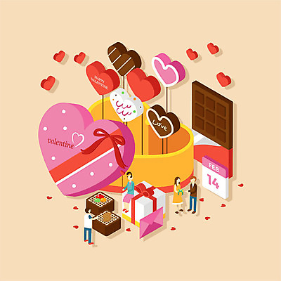 전신 커플 여자 기념일 남자 일러스트 기념 발렌타인데이 선물 사랑 사람 여러명 성인 선물상자 초콜릿 하트 편지 아이소메트릭 국내일러스트 AI파일 모양 감정 다수 관계 데이이벤트 디저트 이벤트 상자 파일형식 벡터