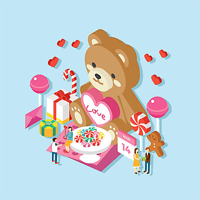 전신 커플 여자 기념일 남자 일러스트 화이트데이 기념 막대사탕 사탕 선물 사람 여러명 성인 선물상자 곰인형 하트 편지 아이소메트릭 진저맨 국내일러스트 AI파일 모양 인형 다수 관계 데이이벤트 디저트 이벤트 상자 진저쿠키 파일형식 벡터