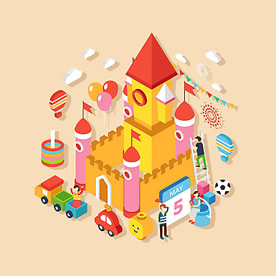 전신 여자 기념일 남자 어린이 일러스트 축구공 사람 여러명 장난감 블록 열기구 깃발 성 어린이날 풍선 아이소메트릭 가랜드 기차모형 국내일러스트 AI파일 건축물 다수 공 축구용품 항공교통 이벤트 모형 파티용품 파일형식 벡터