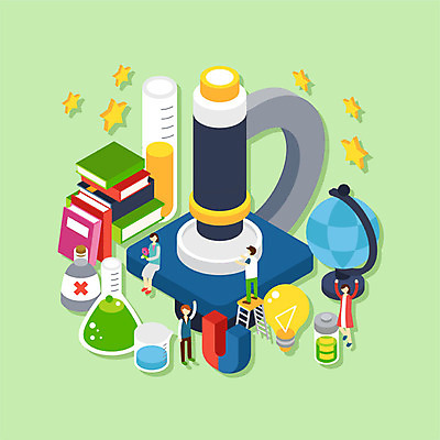 전신 여자 교육 남자 별 과학 일러스트 전구 청소년 현미경 실험기구 사람 여러명 책 지구본 건전지 과학교육 시약 자석 아이소메트릭 과학의날 책더미 국내일러스트 AI파일 자연요소 다수 약 무더기 파일형식 벡터 법정기념일