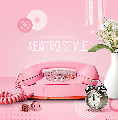 PSD 편집이미지 꽃 분홍색 사람없음 꽃병 자명종 전화기 주사위 복고 안개꽃 뉴트로 이미지편집 식물 시계 컬러 알람 한해살이풀 파일형식
