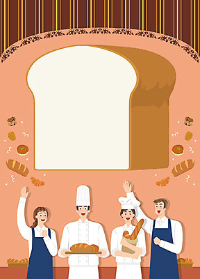 여자 남자 행복 빵 일러스트 프레임 요리사모자 사람 여러명 상반신 성인 요리사 앞치마 빵집 바게트 알림 식빵 즐거움 모집 아르바이트 구인 제빵사 채용공고 최저임금 비정규직 국내일러스트 AI파일 직업 모자_잡화 감정 음식 다수 비즈니스 경제 상점 채용 파일형식 벡터