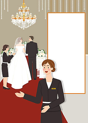 전신 여자 남자 행복 웨딩드레스 결혼 유니폼 일러스트 결혼식 프레임 사랑 사람 여러명 성인 알림 직원 샹들리에 모집 아르바이트 구인 신랑신부 예식장 채용공고 최저임금 비정규직 국내일러스트 AI파일 드레스 옷 감정 신부_웨딩 다수 신랑 비즈니스 조명 이벤트 경제 공간 채용 파일형식 벡터