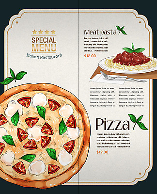 PSD 템플릿 표지디자인 북디자인 출판디자인 별 내지 음식 리플렛 잎 2단접지 북커버 치즈 피자 파스타 팜플렛 사람없음 레스토랑 이탈리아음식 메뉴 메뉴판 토마토소스 메기 이미지템플릿 자연요소 식물 유제품 패스트푸드 서양음식 어류 식당 소스_음식 파일형식