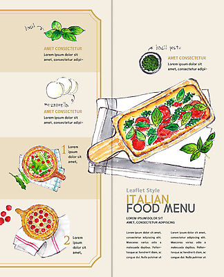 PSD 템플릿 표지디자인 북디자인 출판디자인 내지 리플렛 2단접지 북커버 방울토마토 피자 팜플렛 사람없음 식탁보 이탈리아음식 메뉴 메뉴판 바질 모짜렐라치즈 이미지템플릿 토마토 치즈 패스트푸드 서양음식 파일형식