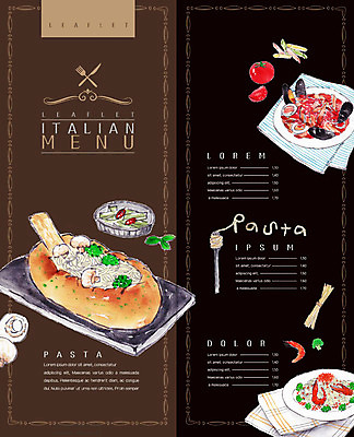 PSD 템플릿 표지디자인 북디자인 출판디자인 내지 음식 리플렛 포크 토마토 2단접지 북커버 파스타 스파게티 팜플렛 사람없음 버섯 이탈리아음식 메뉴 메뉴판 이미지템플릿 식기 채소 서양음식 파일형식