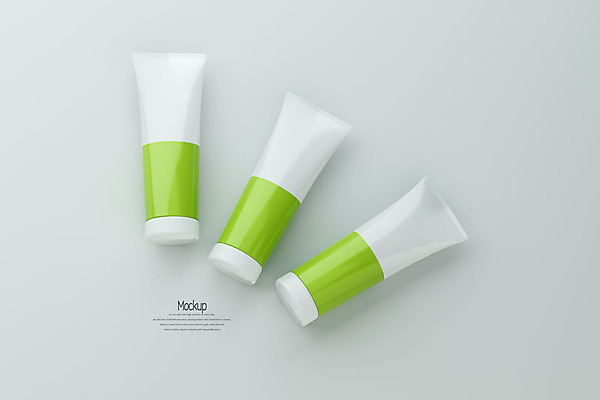 PSD 편집이미지 회색배경 사람없음 연두색 3D소스 3D 세개 디지털합성 치약 튜브용기 목업 편집소스 편집3D 백그라운드 3 초록색 위생용품 회색 용기_그릇 파일형식