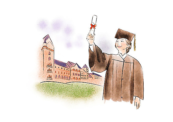 PSD 응시 여자 노년 할머니 일러스트 학사모 졸업 붓터치 수채화 한명 미소 사람 상반신 건물 축하 졸업가운 졸업장 즐거움 대학교 번짐 노인대학 노인여자한명만 국내일러스트 모자_잡화 1 건축물 시선 교육 감정 컨셉 학교 표정 성인 가운 여자한명만 노인여자만 파일형식 효과