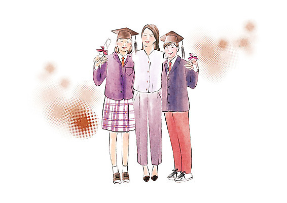 전신 PSD 학생 여자 남자 교복 일러스트 학사모 졸업 청소년 붓터치 수채화 졸업식 고등학교 사람 성인 10대 보라색 교사 축하 졸업장 번짐 졸업사진 국내일러스트 직업 모자_잡화 옷 교육 컬러 컨셉 학교 파일형식 효과