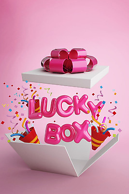 PSD 편집이미지 리본 분홍색 백그라운드 포장 폭죽 선물 이벤트 사람없음 선물상자 상자 컬러풀 3D소스 3D 디지털합성 서프라이즈 팡파레 럭키박스 랜덤박스 편집3D 컬러 컨셉 쇼핑 파일형식