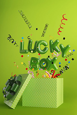 PSD 편집이미지 리본 백그라운드 포장 폭죽 선물 이벤트 사람없음 연두색 선물상자 상자 컬러풀 3D소스 3D 디지털합성 서프라이즈 팡파레 럭키박스 랜덤박스 편집3D 컬러 컨셉 초록색 쇼핑 파일형식