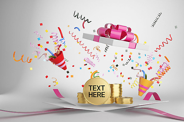 PSD 편집이미지 리본 분홍색 백그라운드 포장 폭죽 선물 이벤트 사람없음 선물상자 상자 컬러풀 3D소스 3D 동전 디지털합성 쿠폰 금화 서프라이즈 팡파레 럭키박스 랜덤박스 편집3D 컬러 컨셉 돈 쇼핑 황금 파일형식
