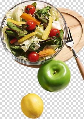 편집이미지 음식 포크 파프리카 사람없음 샐러드 양상추 사과 레몬 청사과 PNG 편집소스 식기 채소 과일 파일형식