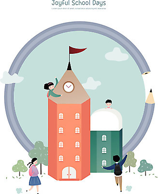 전신 학생 여자 교육 남자 초등학생 어린이 시계 일러스트 학교 수업 책가방 프레임 초등학교 사람 여러명 상반신 연필 스쿨라이프 등교 국내일러스트 AI파일 라이프스타일 다수 가방 학용품 필기구 등하교 파일형식 벡터