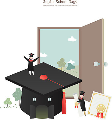 전신 학생 여자 교육 남자 초등학생 어린이 일러스트 학사모 졸업 학교 수업 프레임 초등학교 사람 두명 스쿨라이프 문 만세 졸업가운 졸업장 상패 국내일러스트 AI파일 모자_잡화 라이프스타일 모션 가운 상_우승 파일형식 벡터