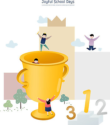 전신 학생 여자 교육 남자 초등학생 어린이 일러스트 학교 수업 프레임 초등학교 사람 여러명 상반신 세명 스쿨라이프 점프 우승 트로피 즐거움 시상대 국내일러스트 AI파일 라이프스타일 감정 다수 모션 최고 상_우승 파일형식 벡터