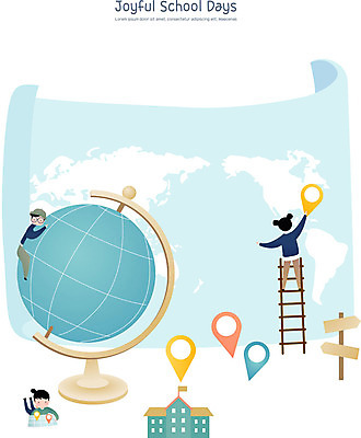 전신 학생 여자 교육 남자 초등학생 어린이 세계지도 지도 일러스트 사다리 학교 수업 프레임 초등학교 사람 세명 지구본 스쿨라이프 표지판 위치 국내일러스트 AI파일 라이프스타일 알림판 세계 도구 파일형식 벡터